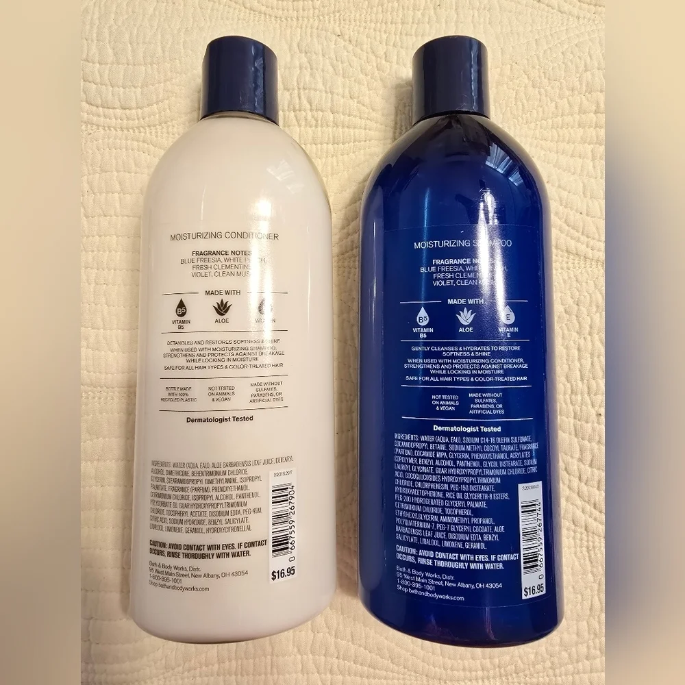 NWOT Bath & Body Works Gingham Moisturizing Shampoo and Conditioner Set